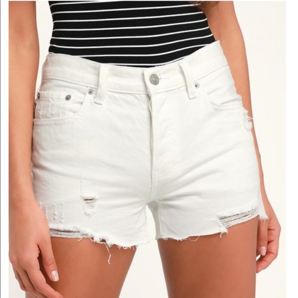 Free People Sophia High Waist‎ White Shorts